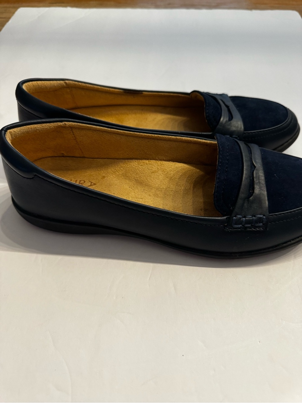 Naturalizer Finley Loafers Flat Slip one Navy Suede and Leather size 8.5 - Picture 5 of 10